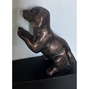 VTG Brass Finish Pushing Door Stopper With Black Wood Wedge Base